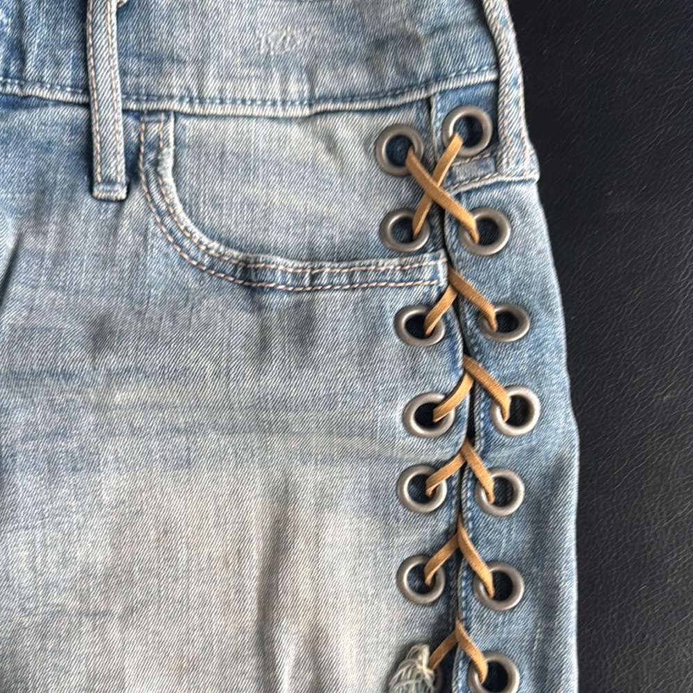 Hollister Blue Lace-Up Jean Shorts - Picture 3 of 4